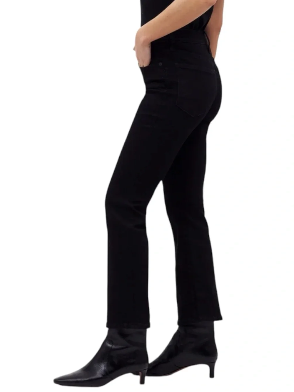 Madewell Jeans Tall Kick Out Crop Black Rinse Wash Mid Rise Women’s Size 33T